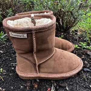 BearPaw Kids Brown Suede Cozy Shearling Boots
